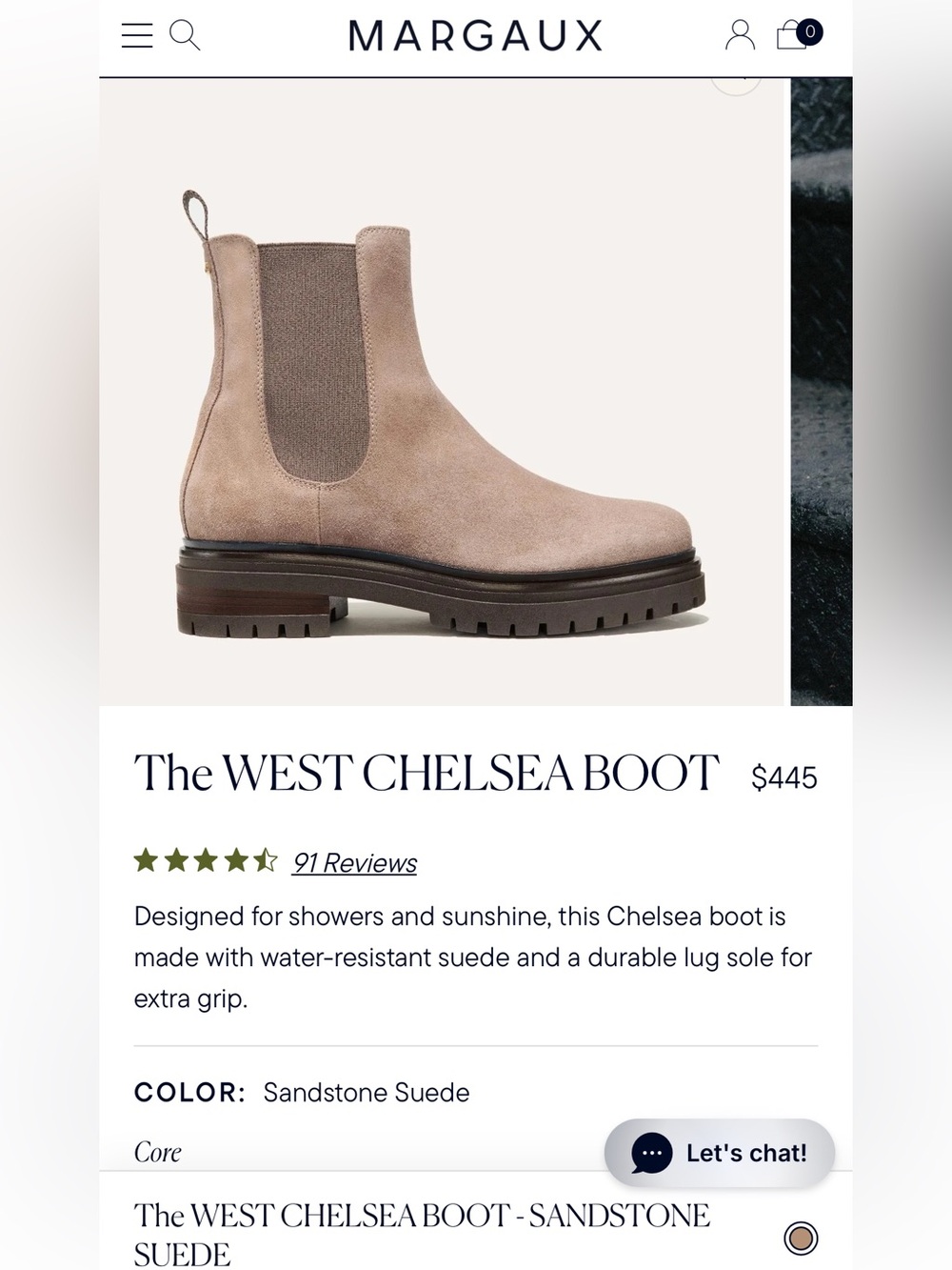Margaux West Chelsea Boot — Sandstone Suede 40 10